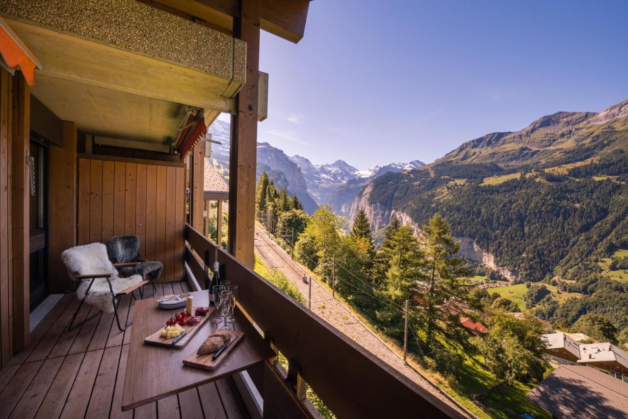 Chalet Primula Penthouse Wengen Exteriör bild