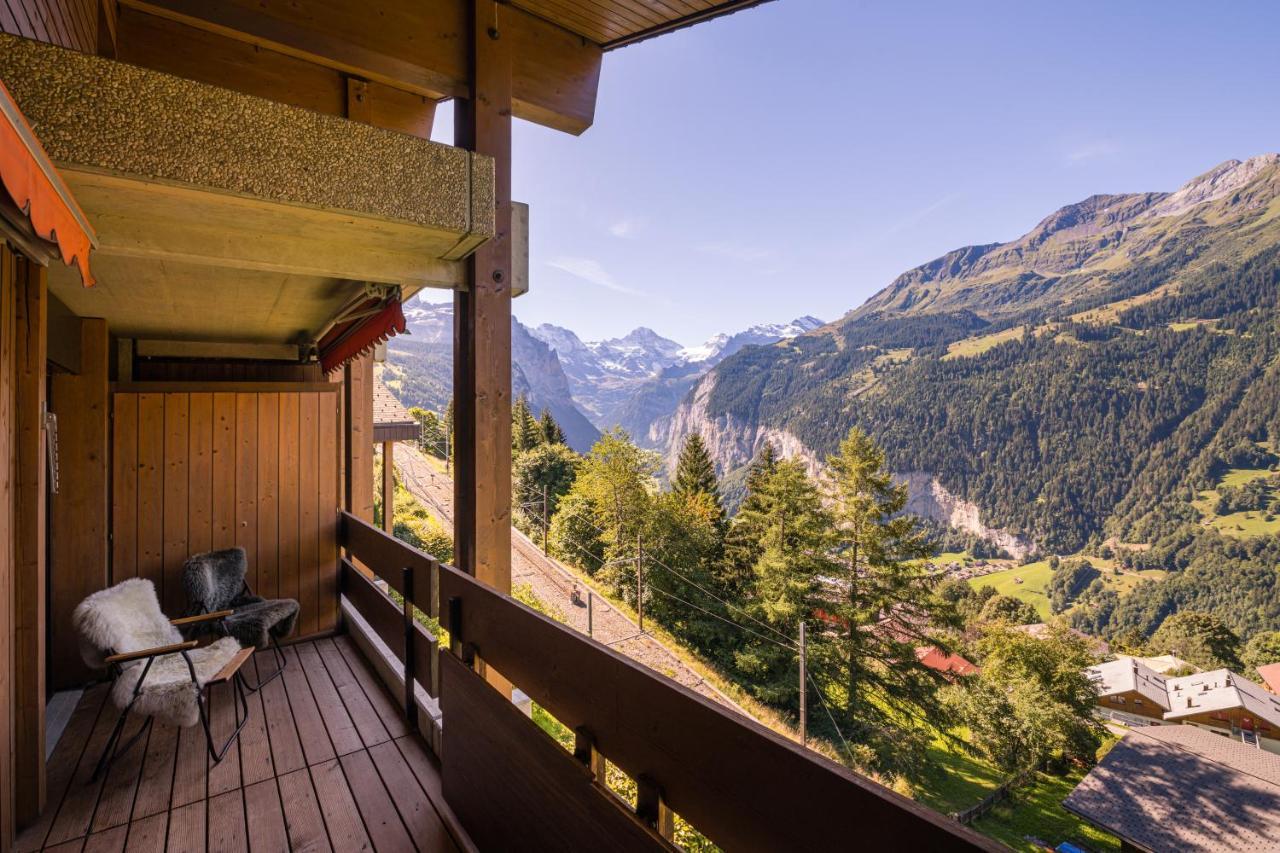 Chalet Primula Penthouse Wengen Exteriör bild