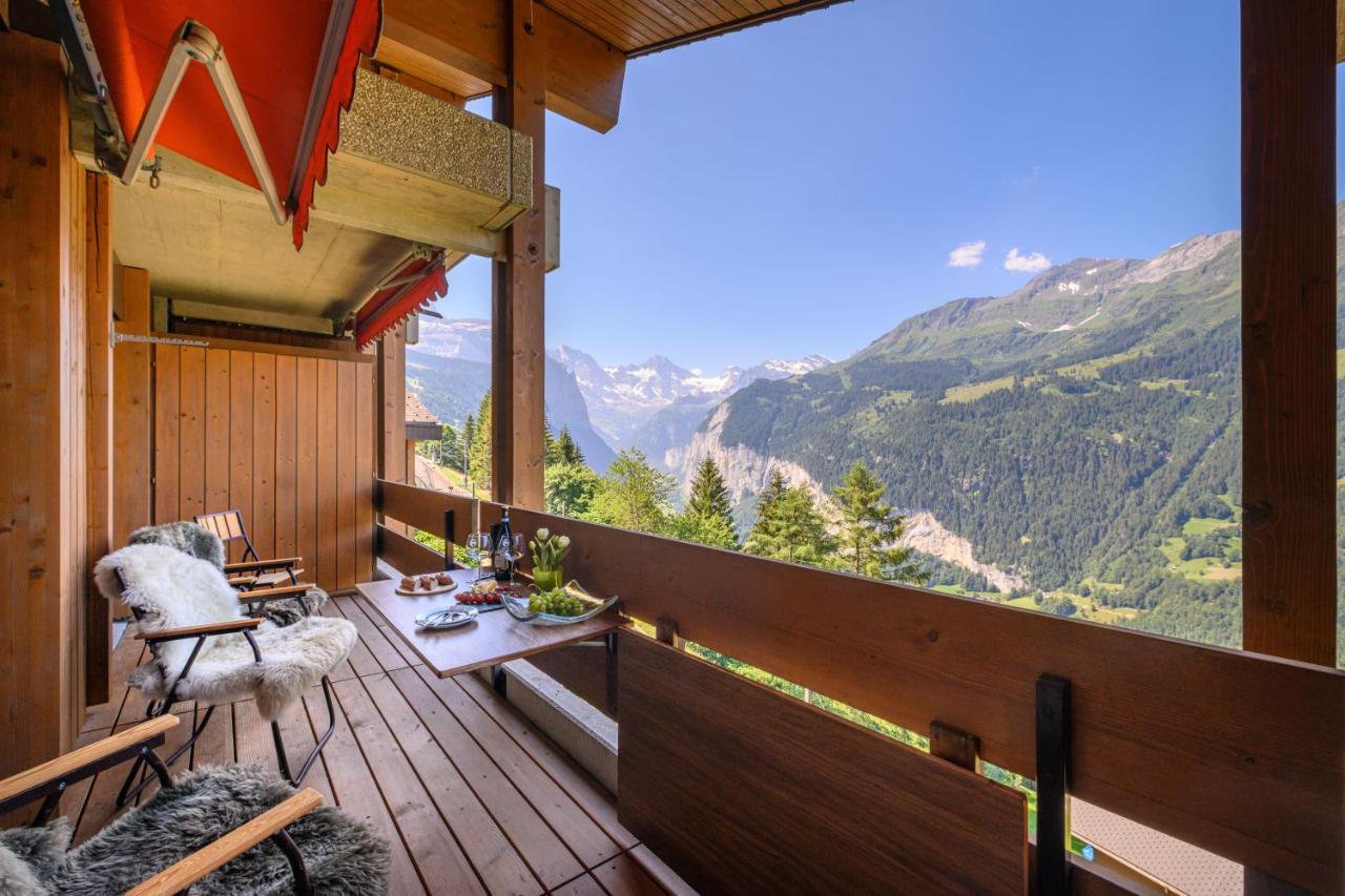 Chalet Primula Penthouse Wengen Exteriör bild