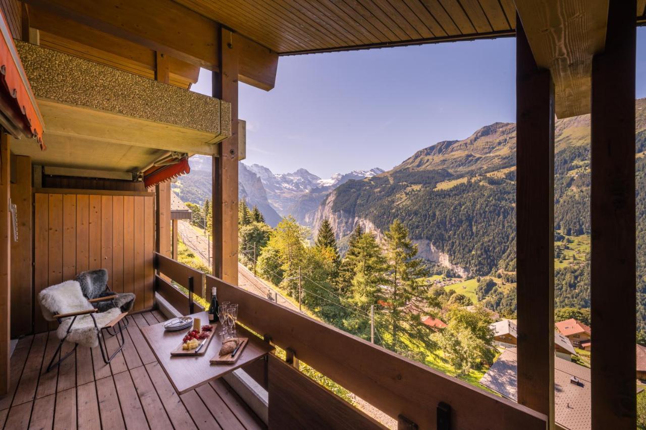 Chalet Primula Penthouse Wengen Exteriör bild