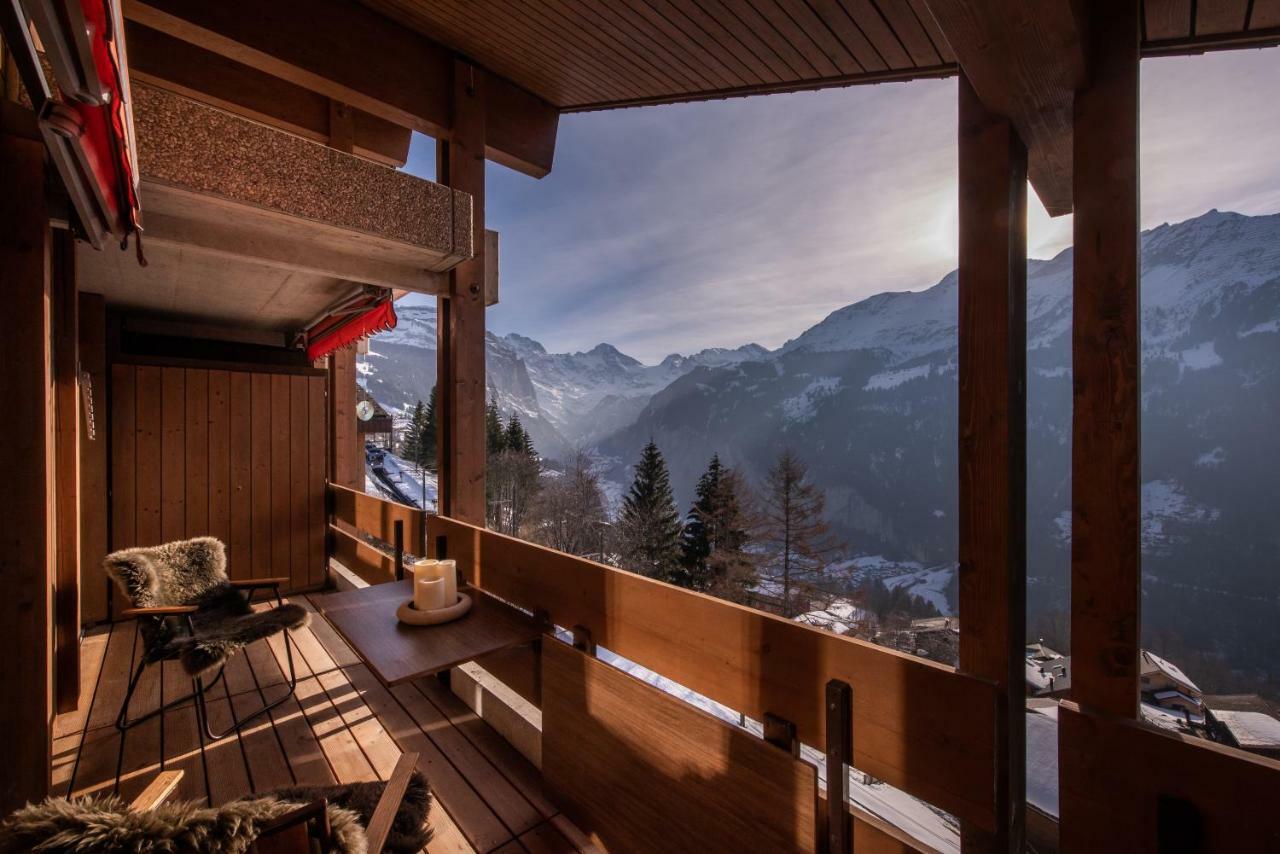 Chalet Primula Penthouse Wengen Exteriör bild