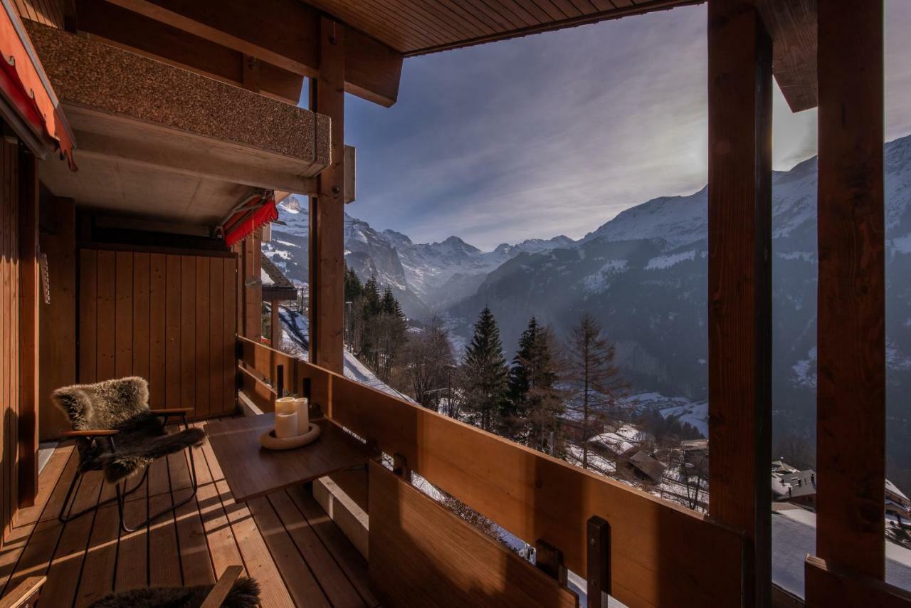 Chalet Primula Penthouse Wengen Exteriör bild